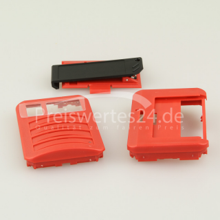 Gehäuse 3.teilig Rückseite Vorderseite Clip Rot für Melder Hurricane Quattro RE429 M 96 98 XL XLS